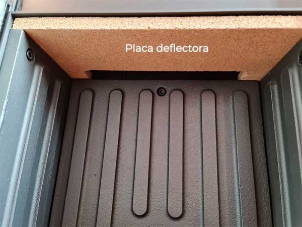 Placa deflectora estufa de pellets